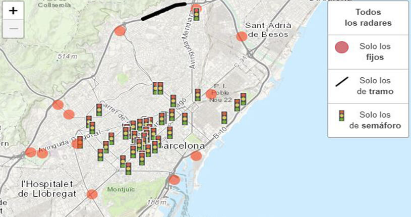 Mapa radares Barcelona